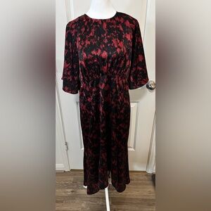 Chelsea 28  Red and Black Satin Dress